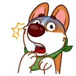 😨 F dog, cartoon, surprise, shocked, animal, pet telegram sticker