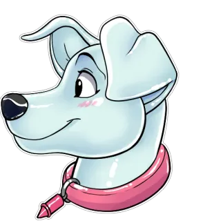 🐶 perro, animal, mascota, collar, lindo, dibujo animado, pegatina telegram sticker