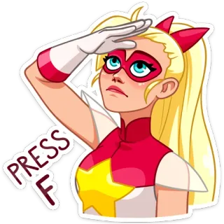 😔 PRESS F personagem, quadrinho, menina, expressão, rosto, luto telegram sticker