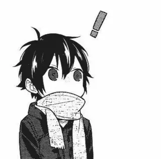 🖤 Anime, Manga, geschockt, süß, Schal telegram sticker