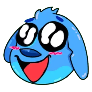 😶 Cartone animato, Cane, Carino, Sticker, Animale, Blu telegram sticker
