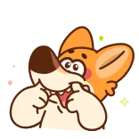 🙂 корги, собака, милый, счастливый, мультик, животное, выражение, стикер telegram sticker