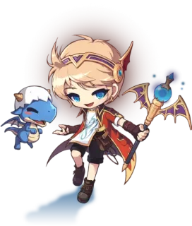👦 character, fantasy, wizard, mage, dragon, video game, chibi, maple story telegram sticker