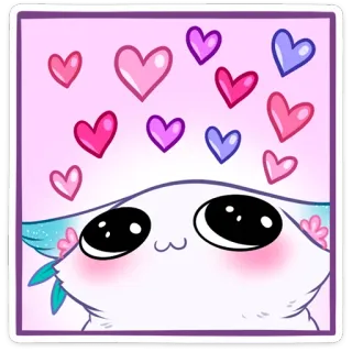 ☺️ lindo, animal, corazones, pegatina telegram sticker