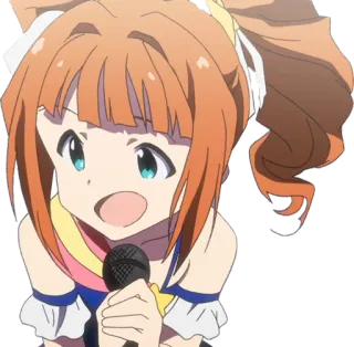 😀 Anime, Ragazza, Microfono, Idol, Performance, Canto telegram sticker