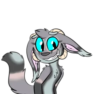 😈 Dibujo animado, Animal, Furry, Mamífero, Ilustración, Lindo, Pegatina telegram sticker