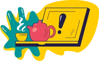 💻 thé, théière, ordinateur, portable, alerte, avertissement, goûter telegram sticker