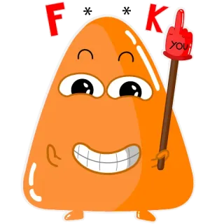🖕 F**k YOU ngón giữa, xúc phạm, hoạt hình, thô lỗ telegram sticker