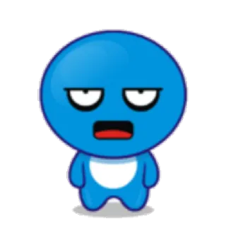 😒 Мультфильм, Синий, Персонаж, Эмодзи, Стикер telegram sticker