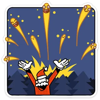 🎅 การเฉลิมฉลอง, ดอกไม้ไฟ, ปาร์ตี้, การ์ตูน, ภาพประกอบ, วันหยุด, รื่นเริง telegram sticker