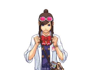 😠 Ema Skye Ace Attorney Anime, Video game, Cientista, Determinação, Forense telegram sticker