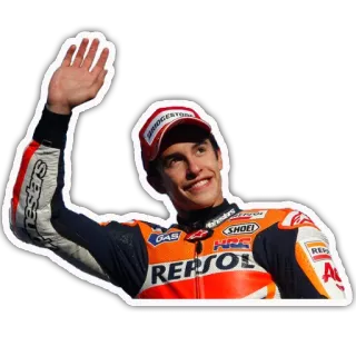 👋 Marc Marquez piloto, MotoGP, Márquez, moto, Honda whatsapp sticker