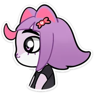 👍 Phim hoạt hình, Anime, Nhân vật, Dễ thương, Tóc tím, Cô gái mèo whatsapp sticker