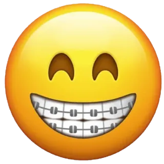 😁 Эмодзи, Смайлик, Скобки, Улыбка, Желтый whatsapp sticker