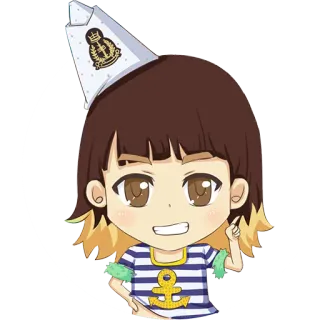 ✋ desenho animado, marinheiro, âncora, marinha, oficial, mar whatsapp sticker
