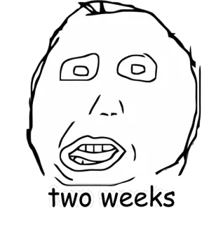 ✌ two weeks Мем, Интернет, Смешно, Юмор, Подожди telegram sticker