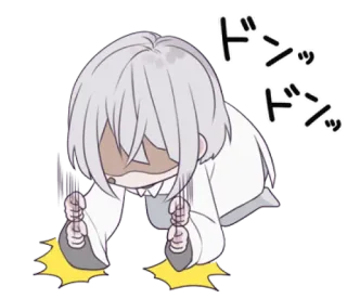 🍙 ドッ ドッ Anime, Manga, Chibi, Niedlich, Genervt, Frustriert telegram sticker