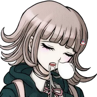 😪 Chiaki Nanami Danganronpa Anime, Trò chơi điện tử, Đang ngủ, Kẹo cao su telegram sticker