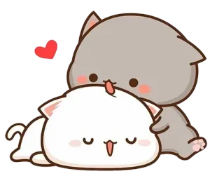 😗 imut, kartun, kucing, hati, peluk, cinta, kawaii, binatang telegram sticker