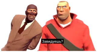 😏 Team Fortress 2 Завидуешь? team fortress 2, soldat, espion, jaloux whatsapp sticker