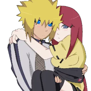 👫 Minato Namikaze Naruto Anime, Casal, Desenho animado, Amor, Mangá whatsapp sticker