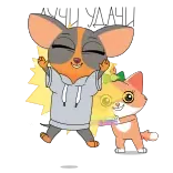 🙌 tier, cartoon, süß, hund, katze whatsapp sticker