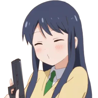🔫 anime, gun, violence, cartoon, weapon whatsapp sticker