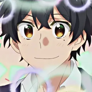 😊 Anime, Garçon, Sourire, Mignon, Illustration telegram sticker