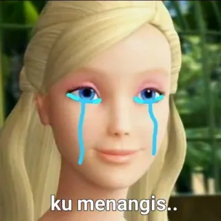 🧘‍♂ Barbie ku menangis.. llorando, triste, lágrimas, Barbie, emocional, meme telegram sticker