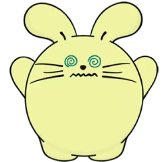 😫 Cartone animato, Animale, Coniglio, Coniglietto, Adesivo, Carino, Ipnotizzato whatsapp sticker