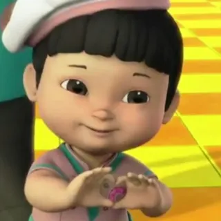 💛 personnage de dessin animé, enfant, sourire, amour, cœur, mignon telegram sticker