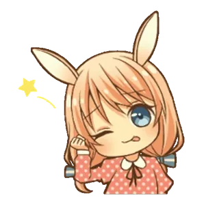 Девочка зайка @nyasticks telegram stickers