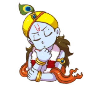 ❤️ Krishna hinduísmo, deus, divindade, espiritual, indiano, mitologia telegram sticker
