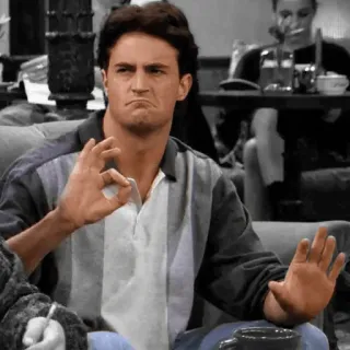 👌 Chandler Bing Friends チャンドラー, フレンズ, 海外ドラマ, キャラクター, OKサイン, いいえ telegram sticker