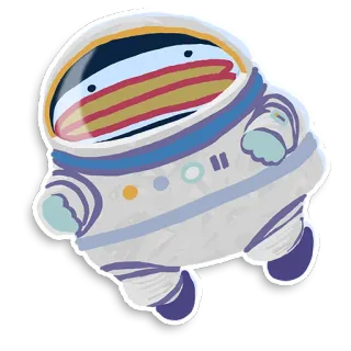 👋 astronaut, space, spacesuit, cartoon, cute, sticker telegram sticker