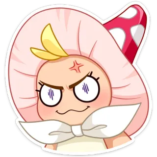 😡 гриб, злой, мультфильм, милый, персонаж, розовый telegram sticker