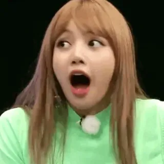 🌿 Lisa K-pop, mulher, choque, surpresa, expressão, retrato telegram sticker