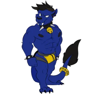 🕺 Anthro, Furry, Gespierd, Man, Cartoon, Personage, Dier telegram sticker