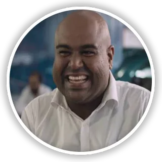 😬 man, smiling, portrait, bald, happy, person, face telegram sticker