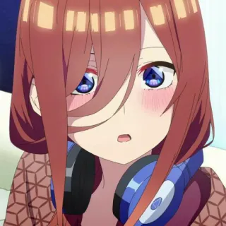 💙 anime, girl, headphones, cute telegram sticker