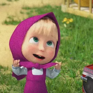 🍕 Masha Masha and the Bear desenho animado, menina, loira, animação, bonito telegram sticker