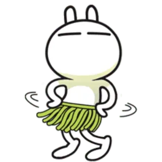🕺 dibujos animados, hula, baile, conejo, falda de hierba telegram sticker