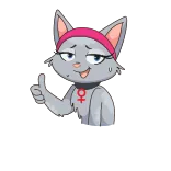 👍 猫, 动物, 卡通, 点赞, 积极, 女性 telegram sticker
