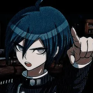 🌟 Shuichi Saihara Danganronpa Anime, Personaje, Shuichi Saihara, Danganronpa, Señalando, Detective telegram sticker