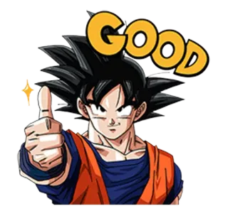 👍 Goku Dragon Ball GOOD Anime, Goku, Dragon Ball, Pollice in su, Bene, Sticker, Cartone animato telegram sticker