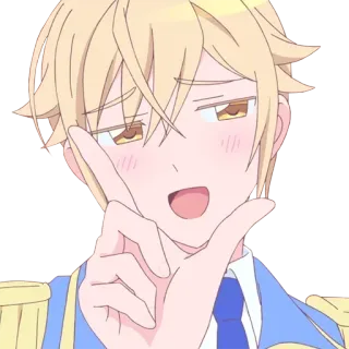 😏 Anime, Personaggio, Cartone animato, Maschio, Carino, Capelli biondi whatsapp sticker