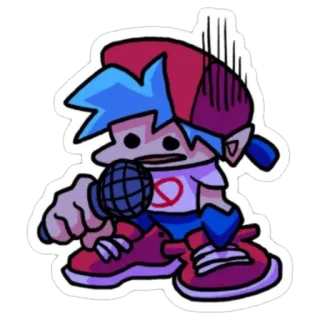 😒 Boyfriend Friday Night Funkin' friday night funkin', fnf, music, microphone, video game whatsapp sticker