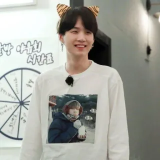 🍪 Suga k팝, 가수, 호랑이 귀, 아이돌, 민윤기 telegram sticker