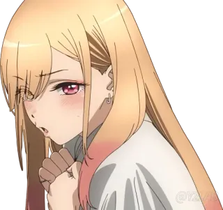 😒 Anime, Fille, Rougir, Mignon, Sticker telegram sticker