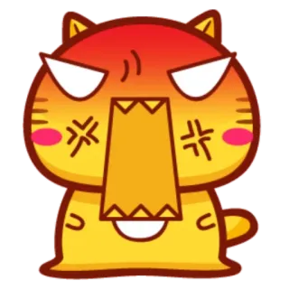 🤬 Cartoon, Wütend, Tier, Katze, Frustriert, Emoji, Sticker telegram sticker